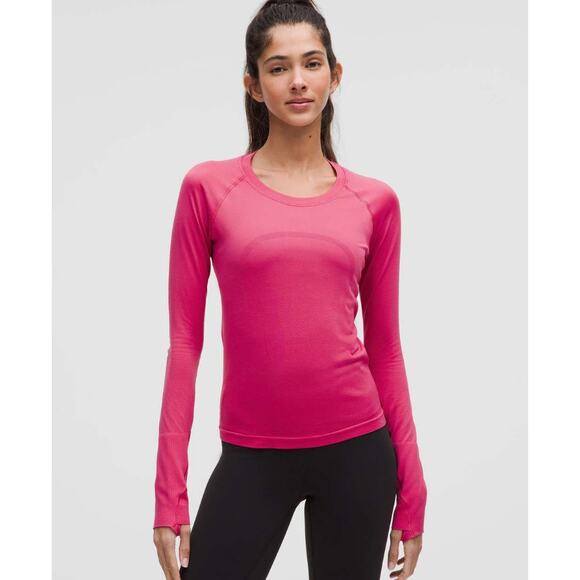 NWT $78 Lululemon Swiftly Tech LS Shirt 2.0 Waist Length Raspberry Coulis Size 4 - Picture 1 of 7